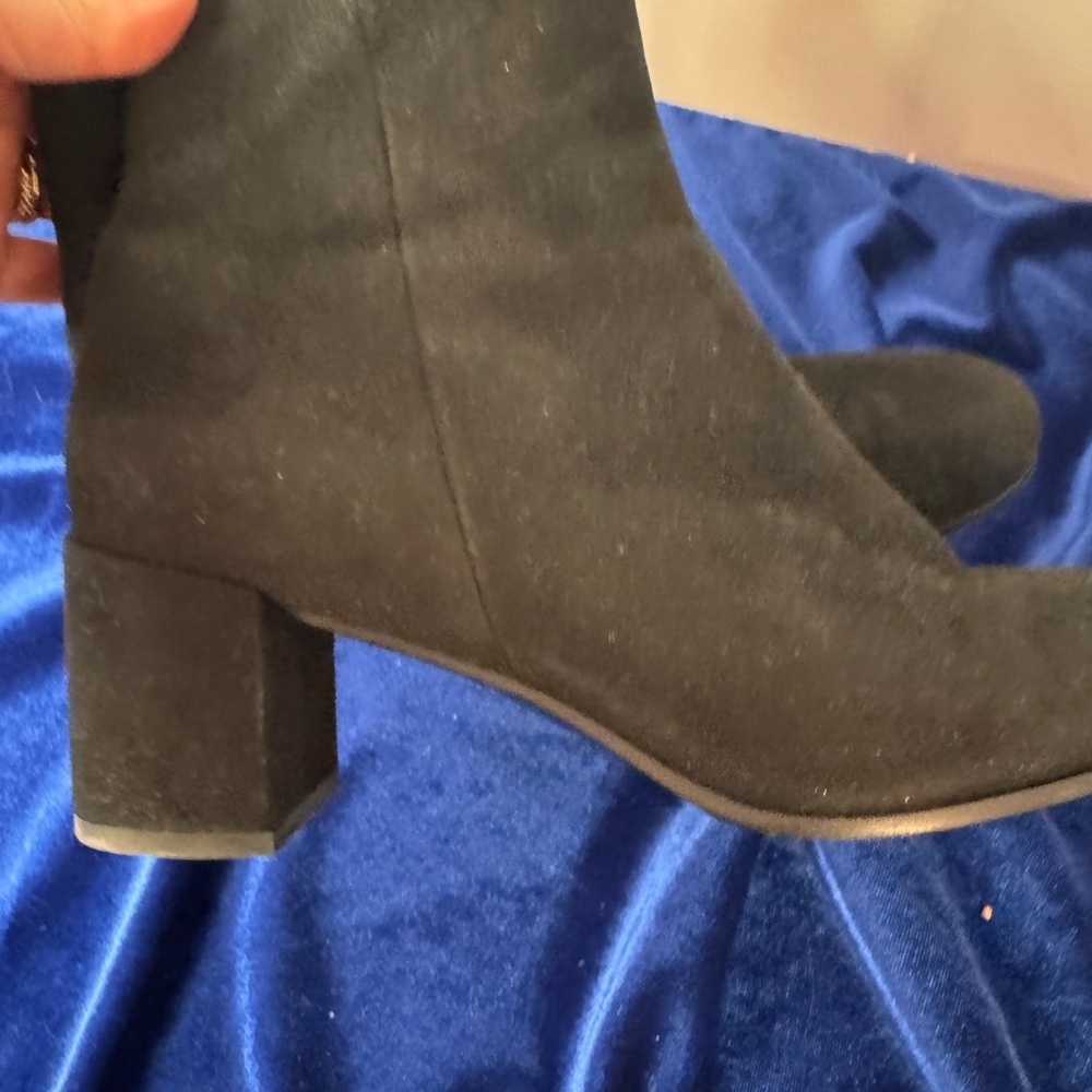 Margaux Black Suede Ankle Booties - Picture 7 of 11